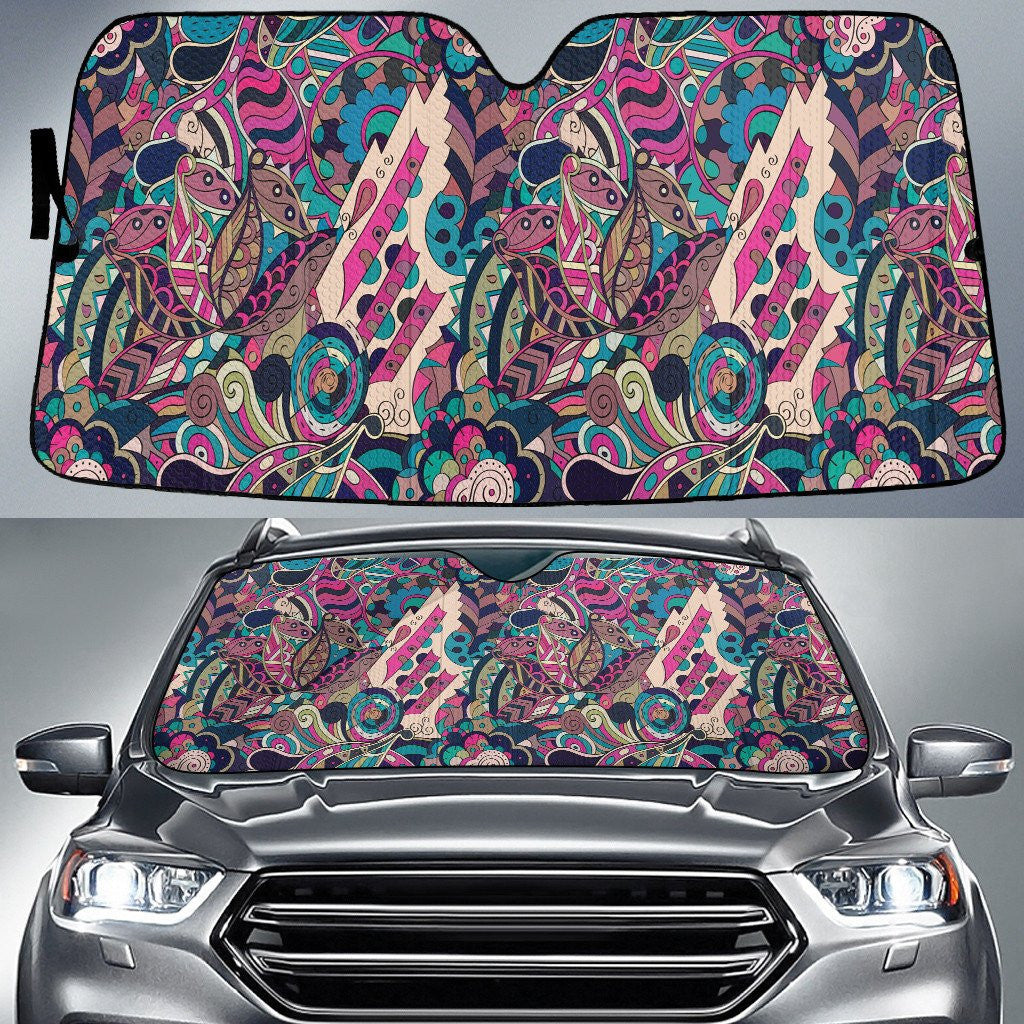 Pinky Tone Color Flowers Paisley Texture Dot Theme Car Sun Shades Cover Auto Windshield Coolspod