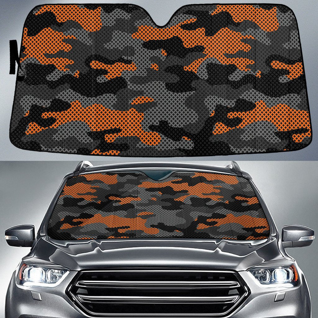 Military Leaf Orange Camo Pattern Printed Car Sun Shades Cover Auto Windshield Coolspod