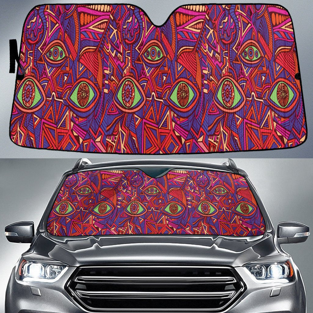 Red Scary Eyes Shapes All Over Print Car Sun Shades Cover Auto Windshield Coolspod