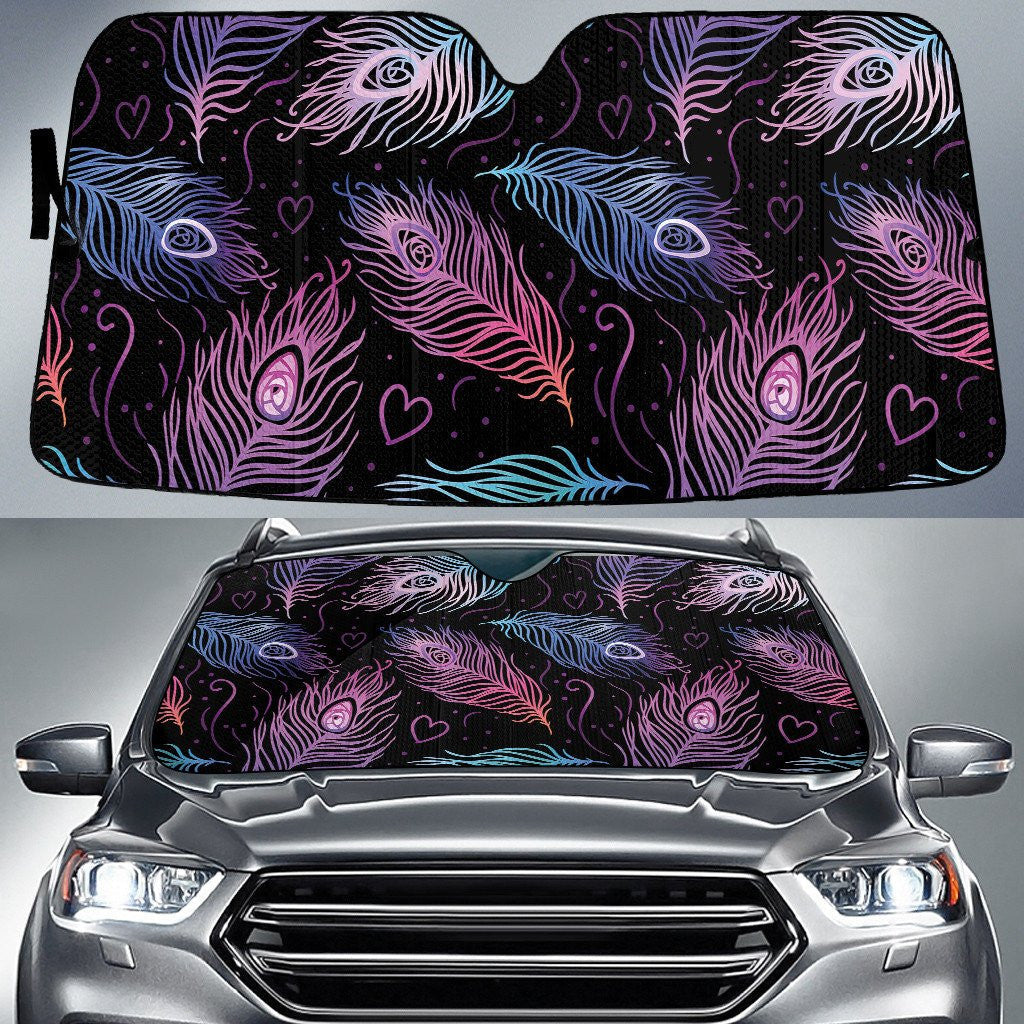 Ombre Purple To Blue Peacock Feather Lovely Theme Car Sun Sades Cover Auto Winshield Coolspod