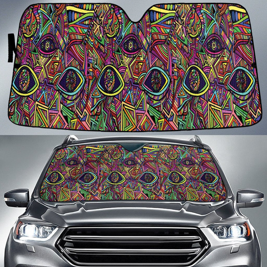 Multicolor Scary Eyes Shapes All Over Print Car Sun Shades Cover Auto Windshield Coolspod