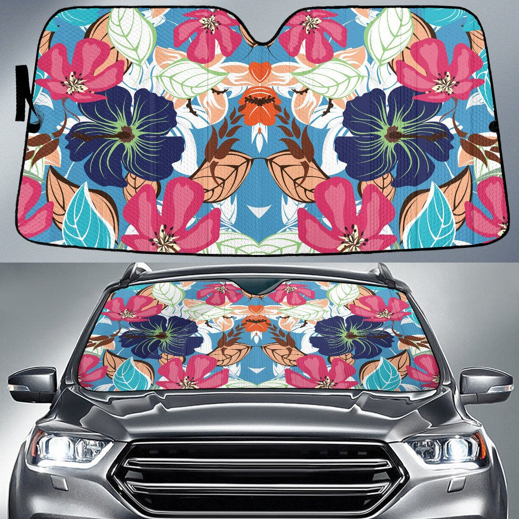 Multicolor Tropical Flowers Collection Summer Vibe Car Sun Shades Cover Auto Windshield Coolspod