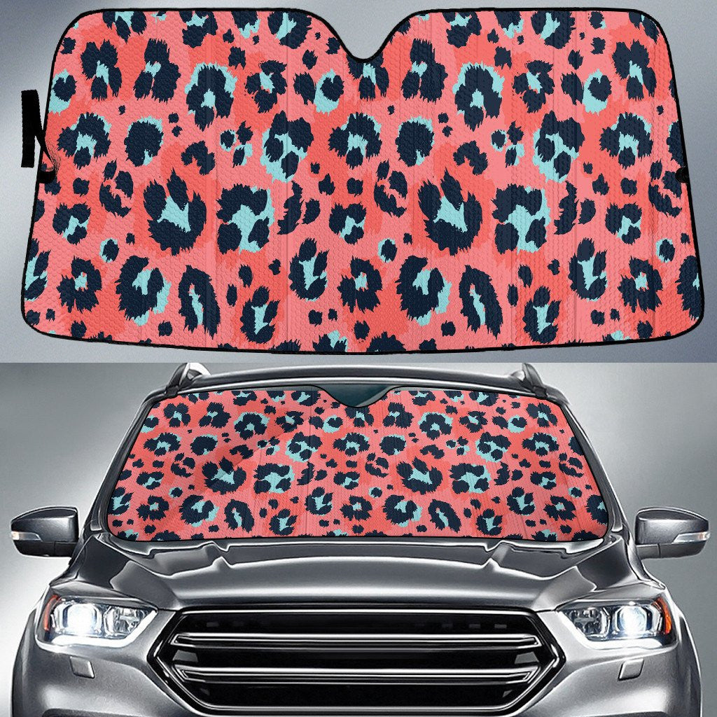 Red Tone Leopard Skin Texture Car Sun Shades Cover Auto Windshield Coolspod