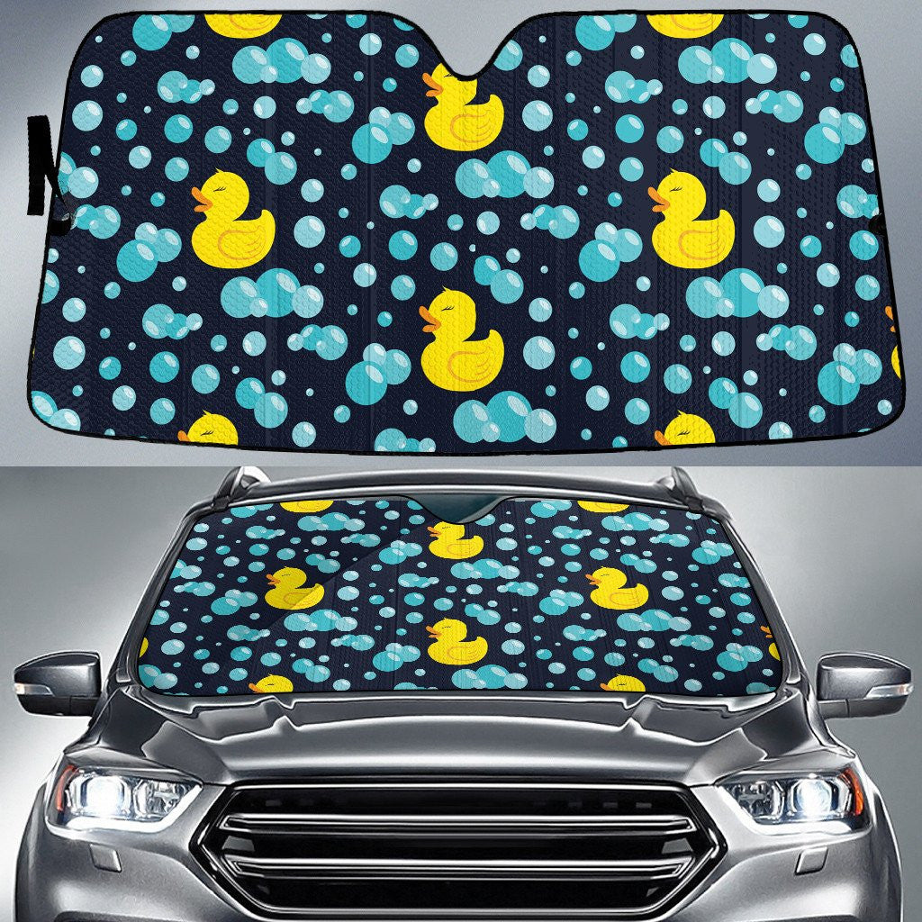 Yellow Female Ducky And Bubble Black Theme Car Sun Shades Cover Auto Windshield Coolspod