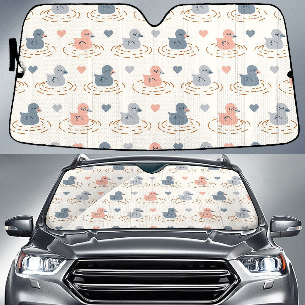 Sleeping Ducky At Lake White Theme Car Sun Shades Cover Auto Windshield Coolspod