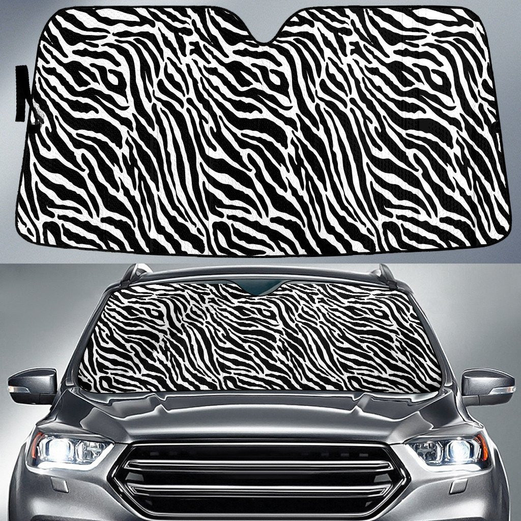 White And Black Zebra Skin Texture Car Sun Shades Cover Auto Windshield Coolspod