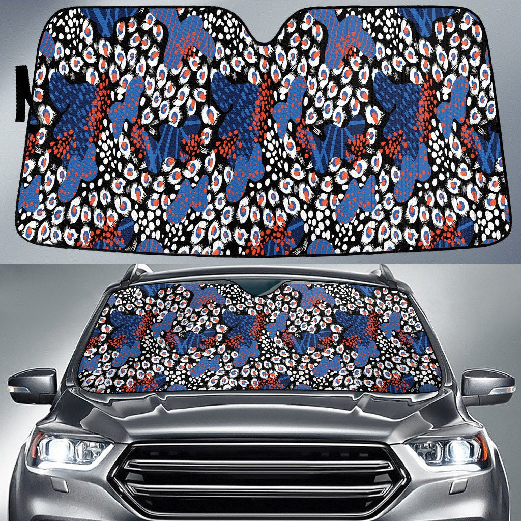 Blue Tone Large Leopard Skin Texture Car Sun Shades Cover Auto Windshield Coolspod