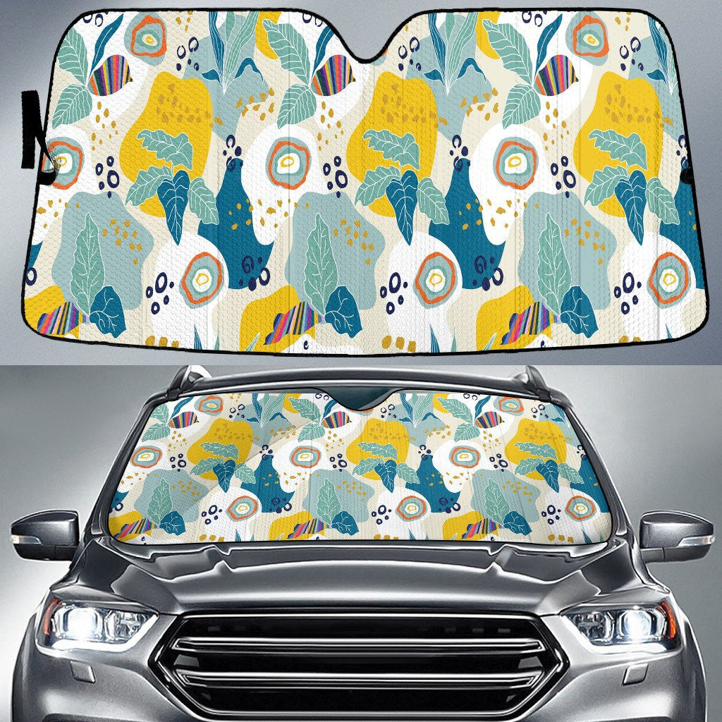Multicolor Tropical Leaves Abstract Pattern Leopard Skin Texture Car Sun Shades Cover Auto Windshield Coolspod