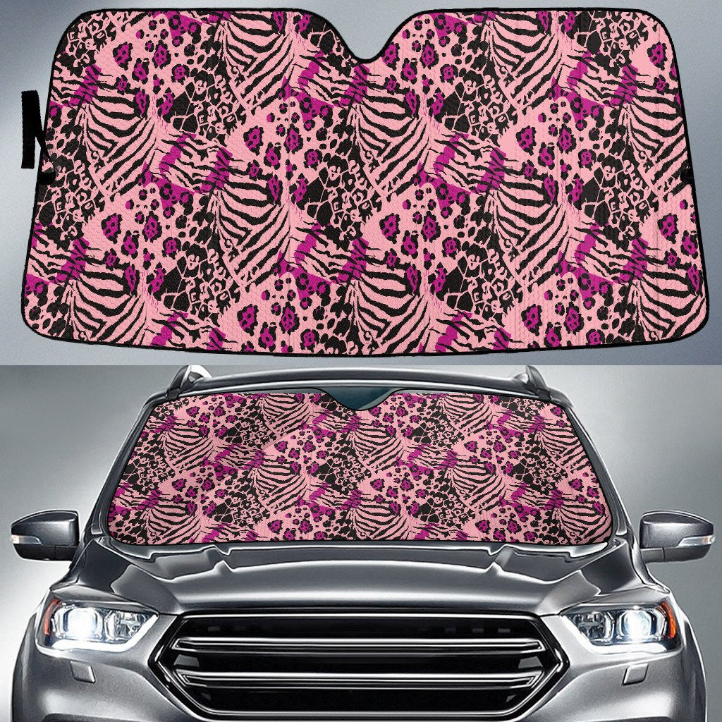 Purple Combination Of Zebra And Leopard Skin Texture Purple Car Sun Shades Cover Auto Windshield Coolspod