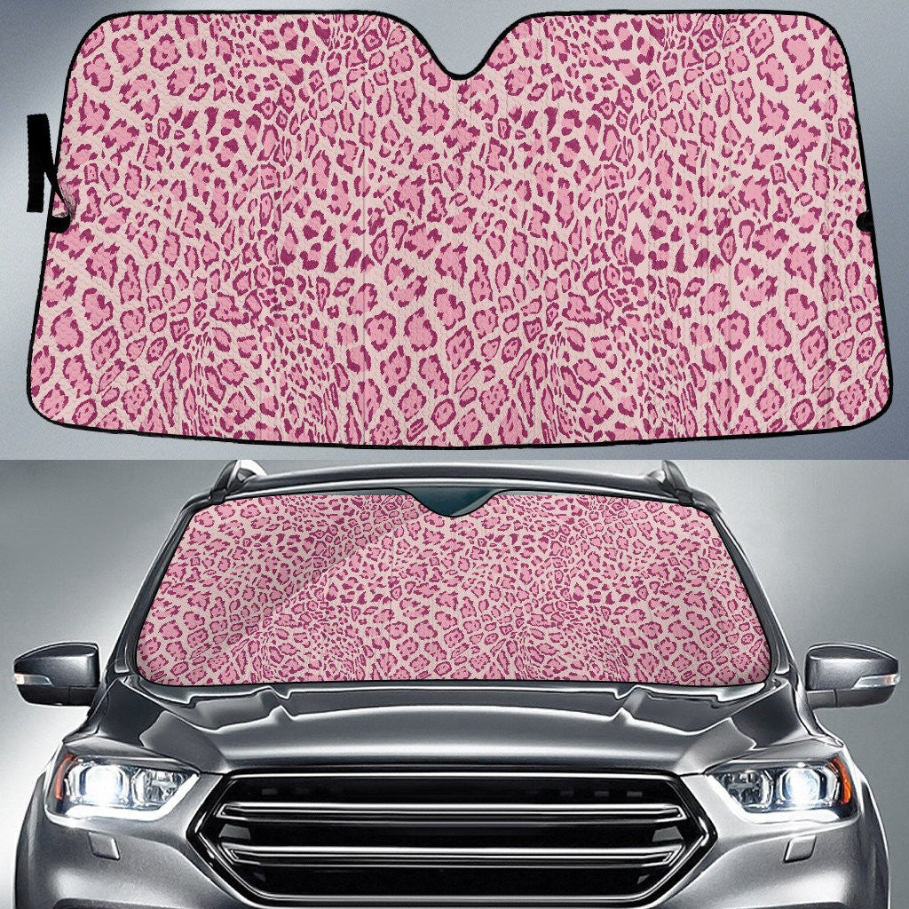 Pink Tone Leopard Skin Texture Car Sun Shades Cover Auto Windshield Coolspod