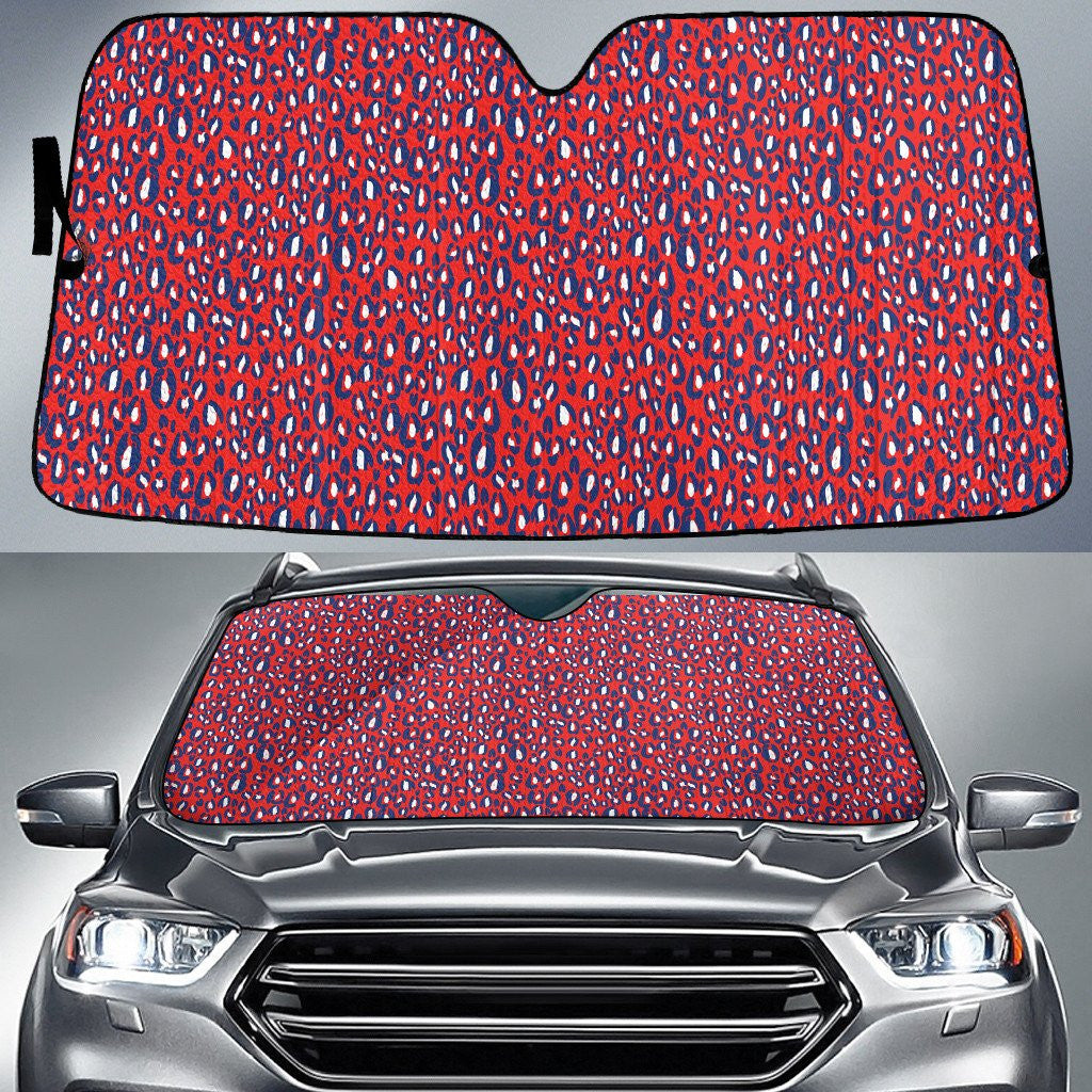 Red Tone Tiny Leopard Skin Texture Car Sun Shades Cover Auto Windshield Coolspod
