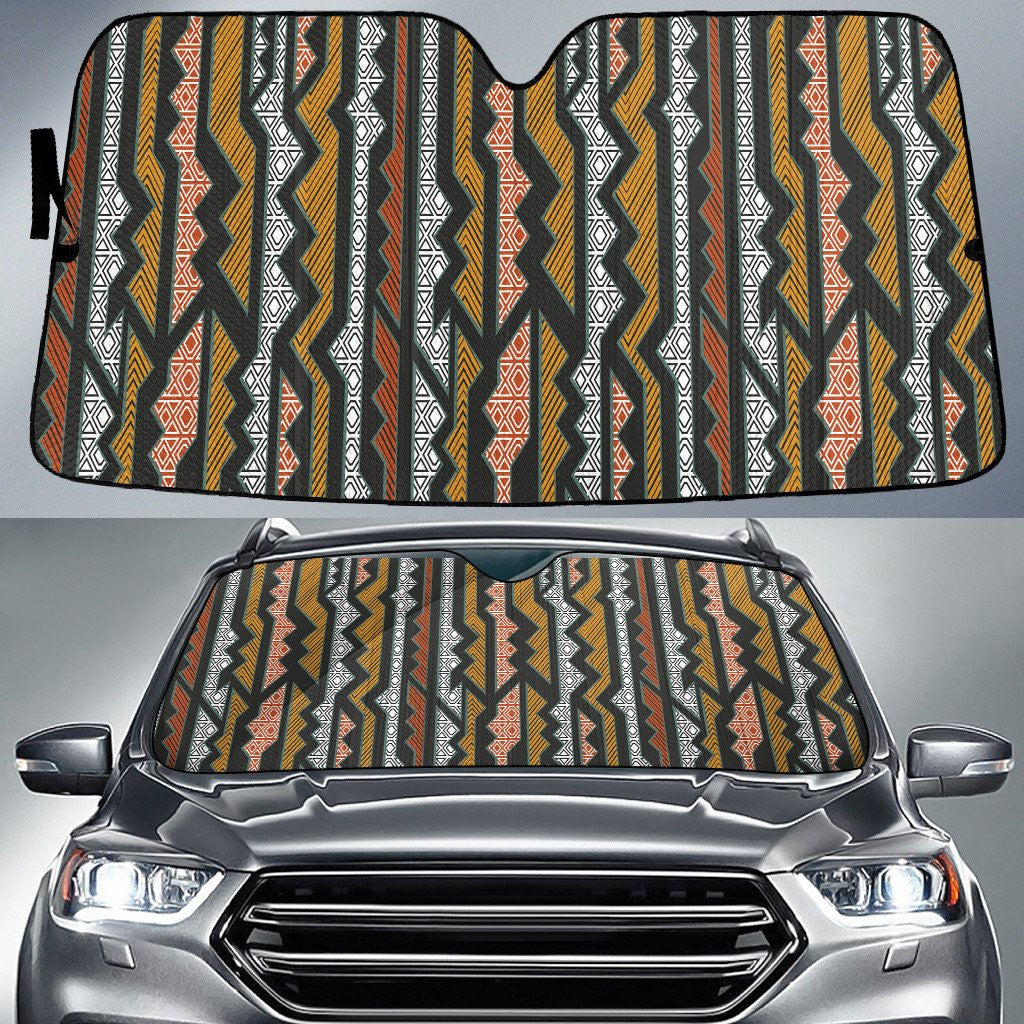 Vintage Ancient Aztec Pattern Straight Line Car Sun Shades Cover Auto Windshield Coolspod