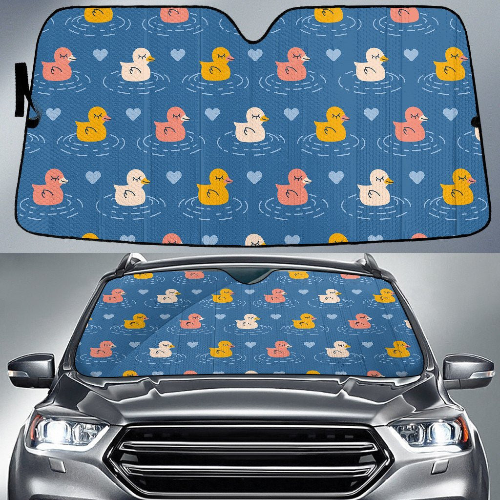 Sleeping Ducky At Lake Blue Theme Car Sun Shades Cover Auto Windshield Coolspod