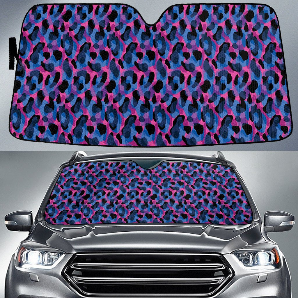 Ombre Blue And Pink Large Leopard Skin Texture Car Sun Shades Cover Auto Windshield Coolspod