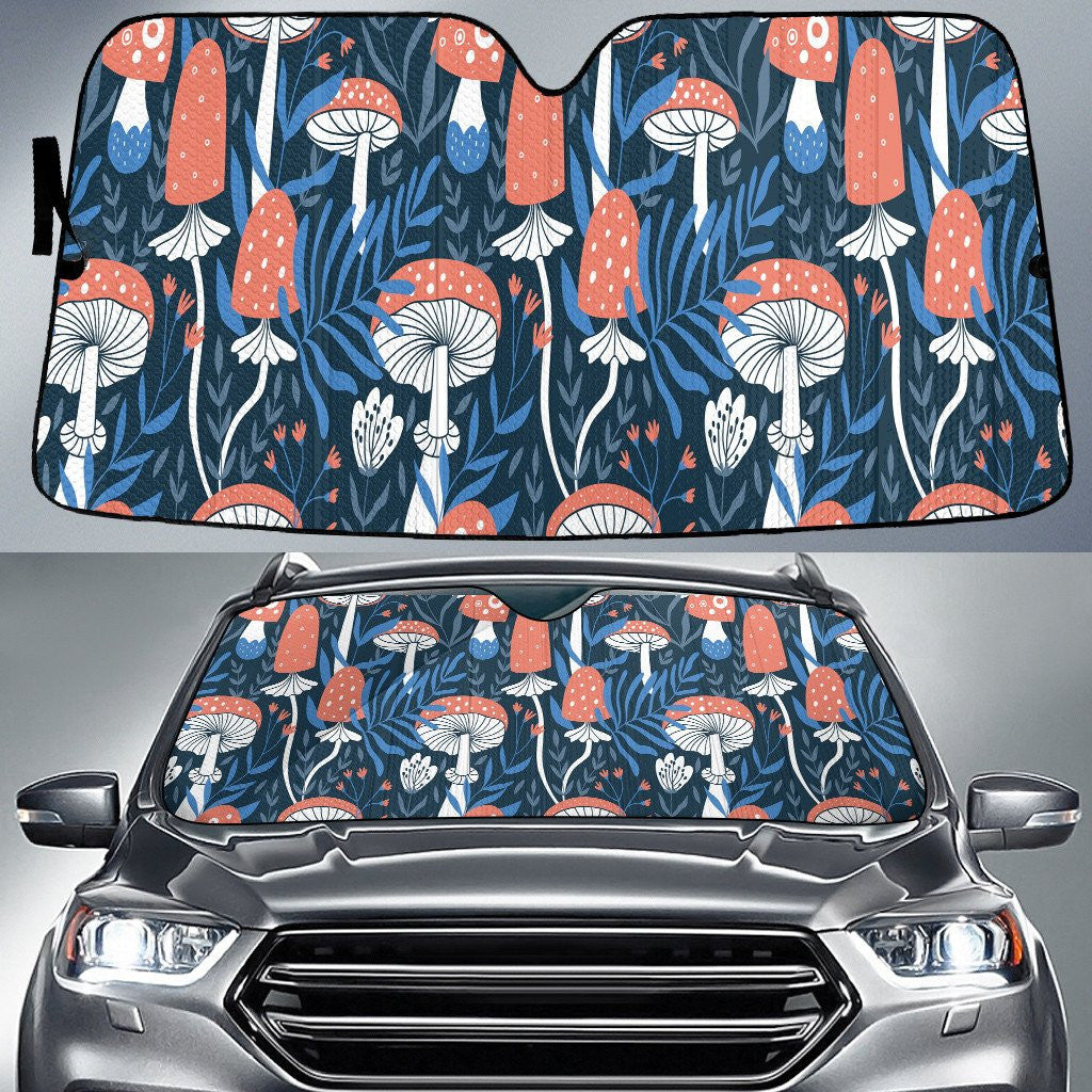 Red Poisonous Mushroom Over Classic Palm Tree Car Sun Shades Covers Auto Windshield Coolspod