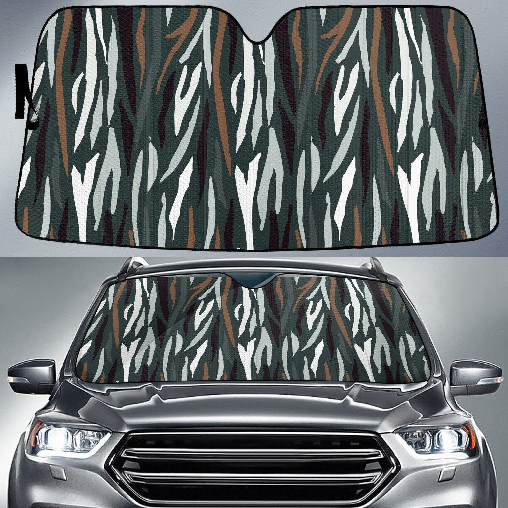 Vintage Aztec Pattern Charcoal Zebra Texture Car Sun Shades Cover Auto Windshield Coolspod
