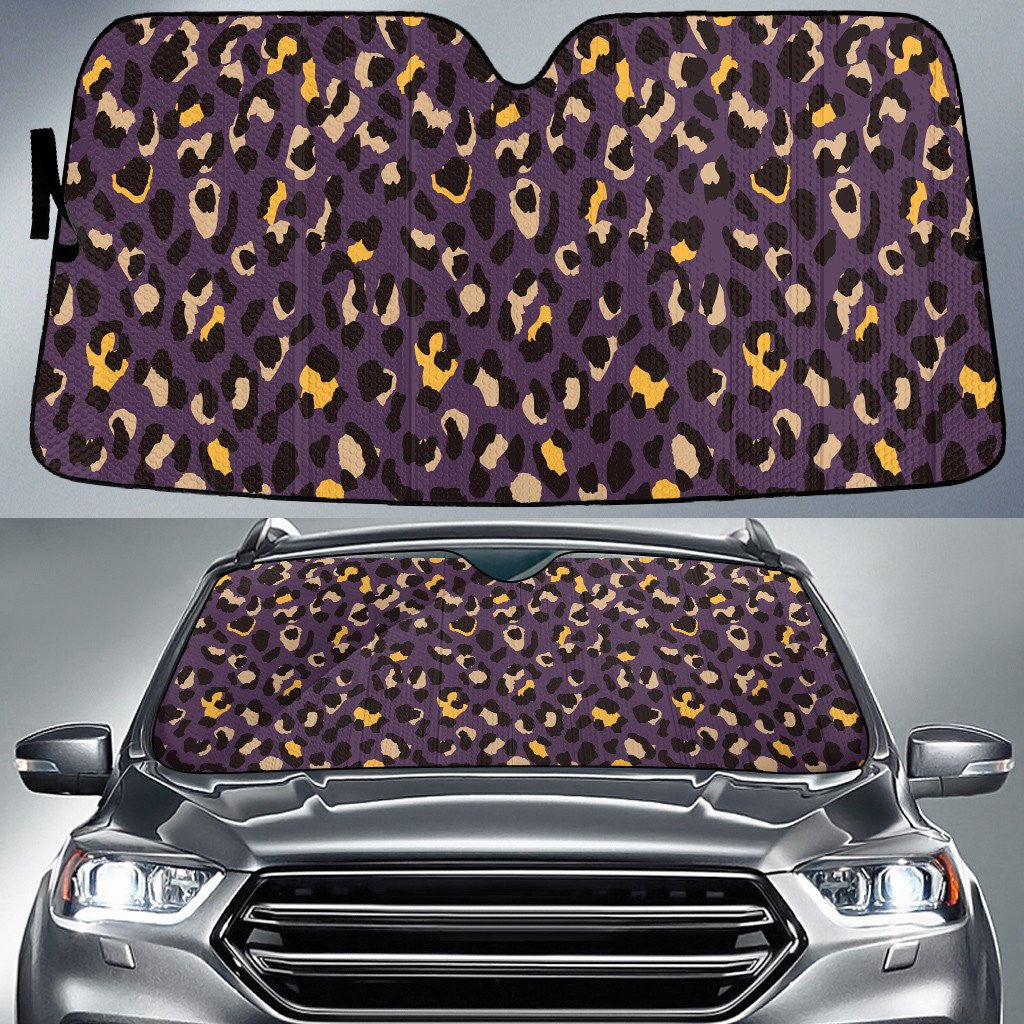 Purple Tone Large Leopard Skin Texture Car Sun Shades Cover Auto Windshield Coolspod
