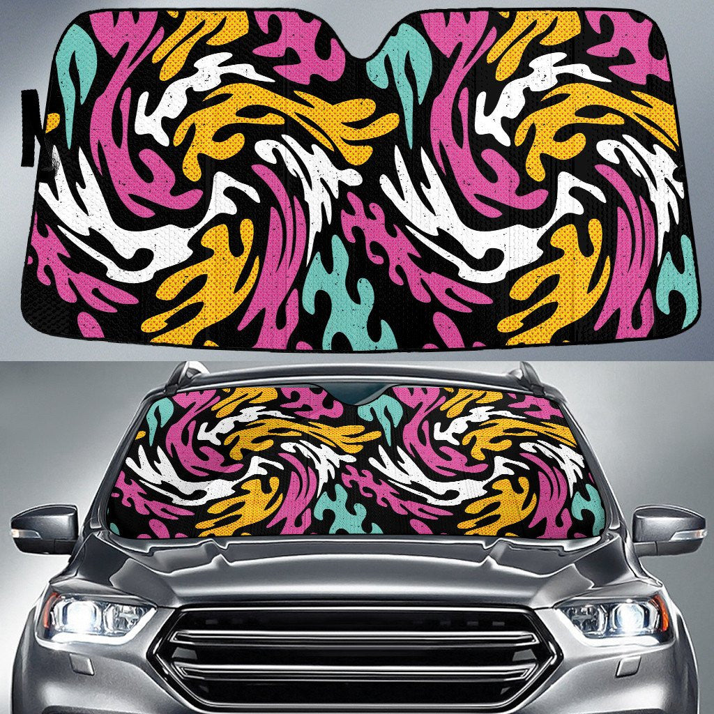 Chromatic Mirrored Abstract Pattern Car Sun Shades Cover Auto Windshield Coolspod