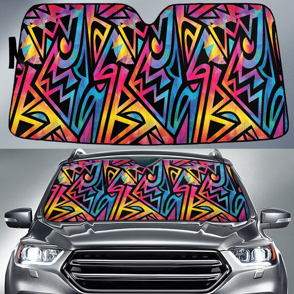 Rainbow Aztec Pattern Geometric Texture Car Sun Shades Cover Auto Windshield Coolspod