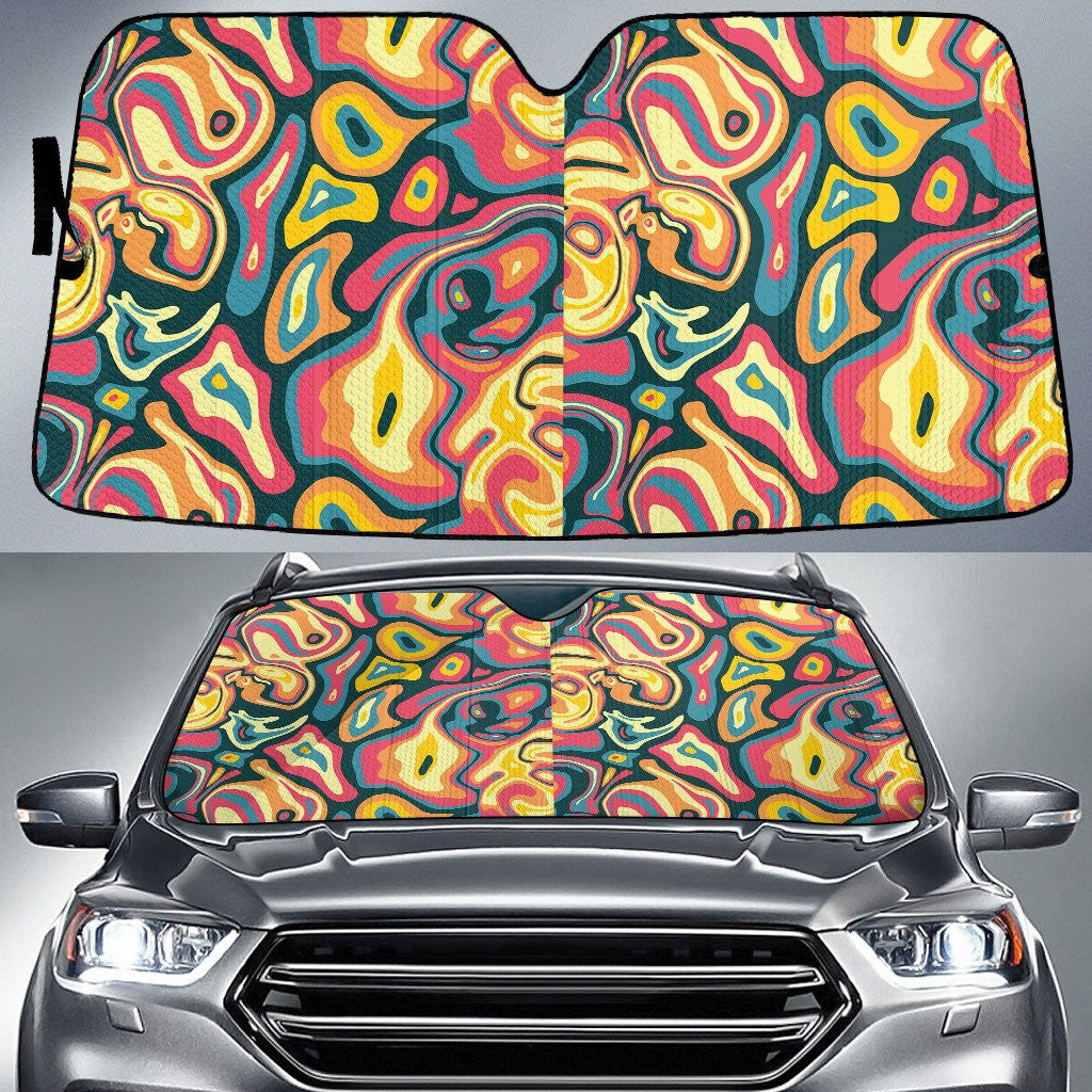 Hot Colors Mirrored Abstract Pattern Car Sun Shades Cover Auto Windshield Coolspod