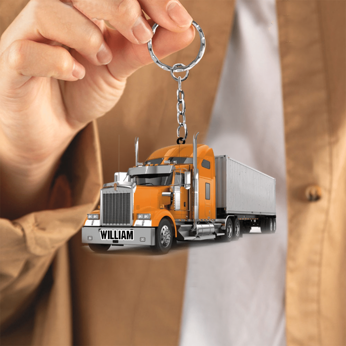 Personalized Trucker Acrylic Keychain Great Father