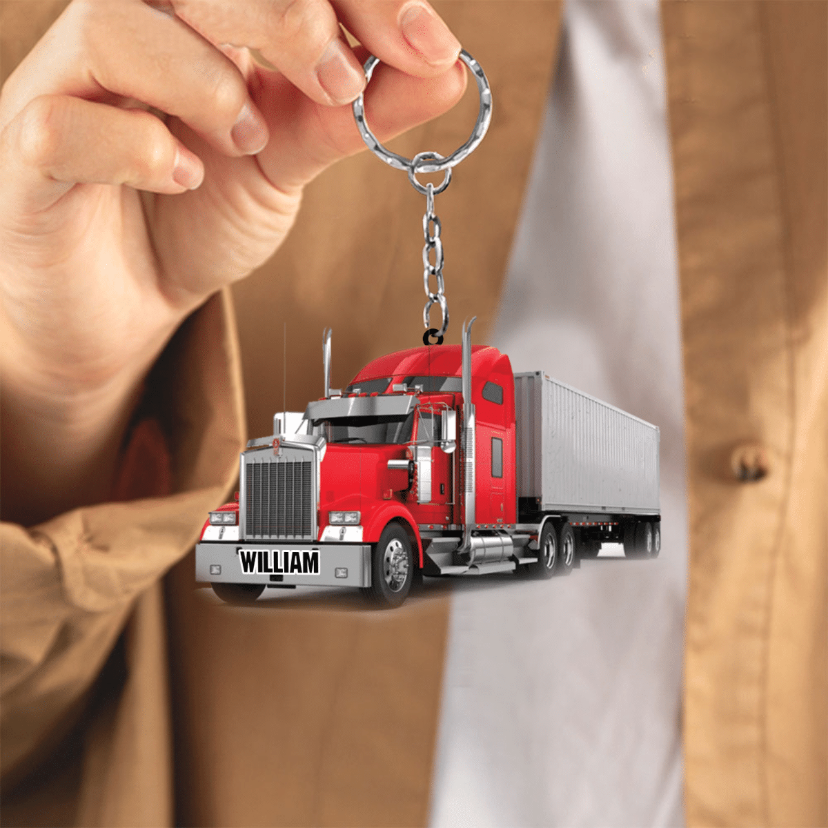 Personalized Trucker Acrylic Keychain Great Father