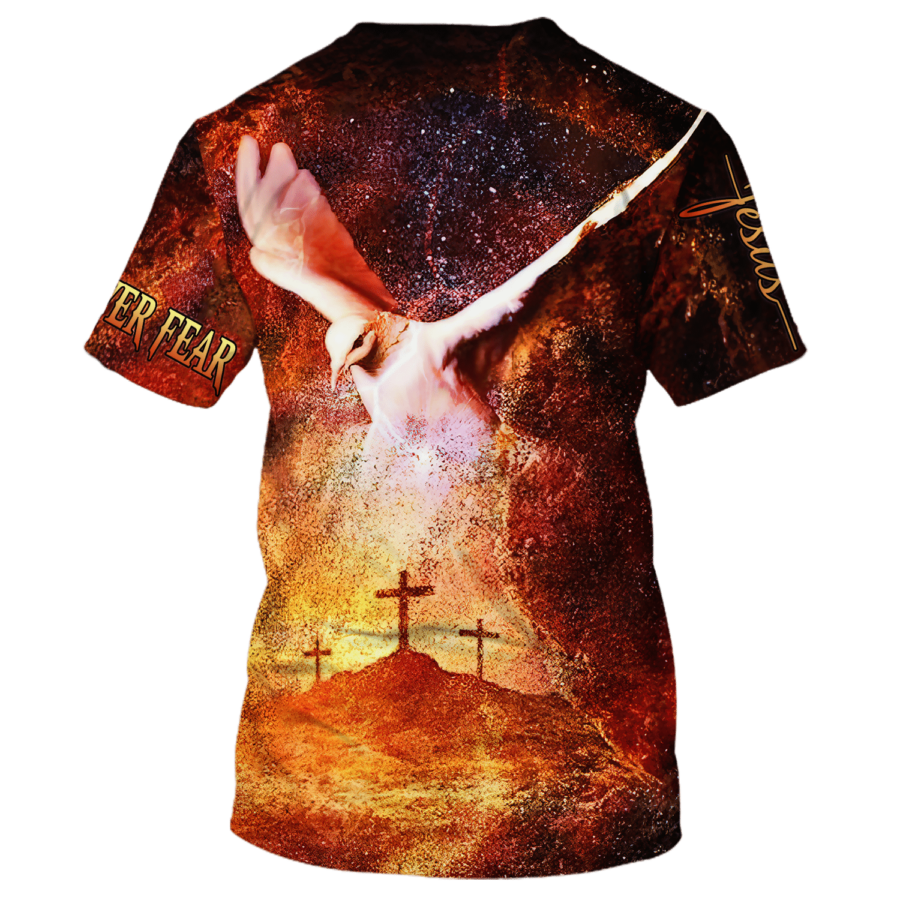 3D All Over Print Faith Over Fear T Shirt Jesus Unisex Shirts For Men Women