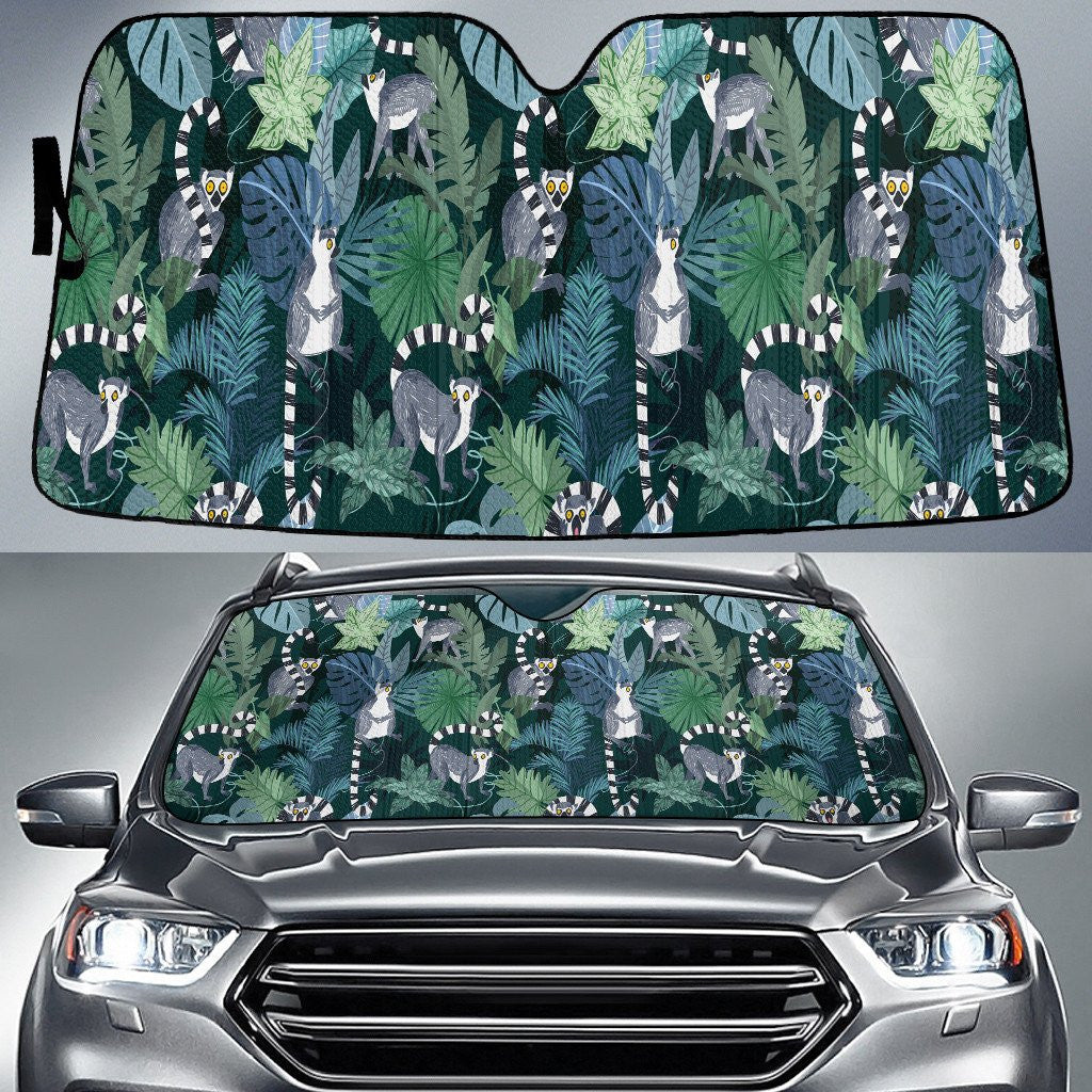 Civet Cat In Rainforest With Tropical Palm Leaves Car Sun Shades Cover Auto Windshield Coolspod