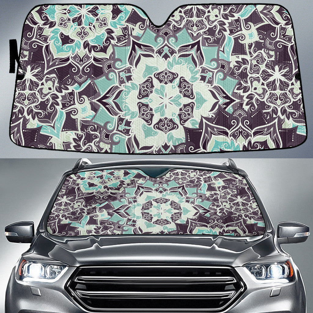 Tone Of Grey Vintage Paisley Pattern Illustration Theme Car Sun Shades Cover Auto Windshield Coolspod