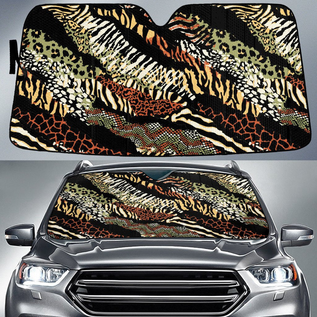 Tone Of Classic Leopard Zebra And Snake Skin Texture Car Sun Shades Cover Auto Windshield Coolspod