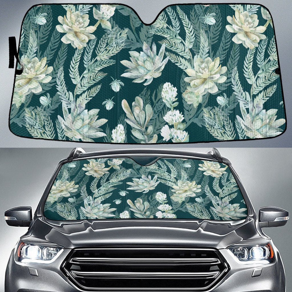 White Water Lily In All Sizes Green Theme Car Sun Shades Cover Auto Windshield Coolspod