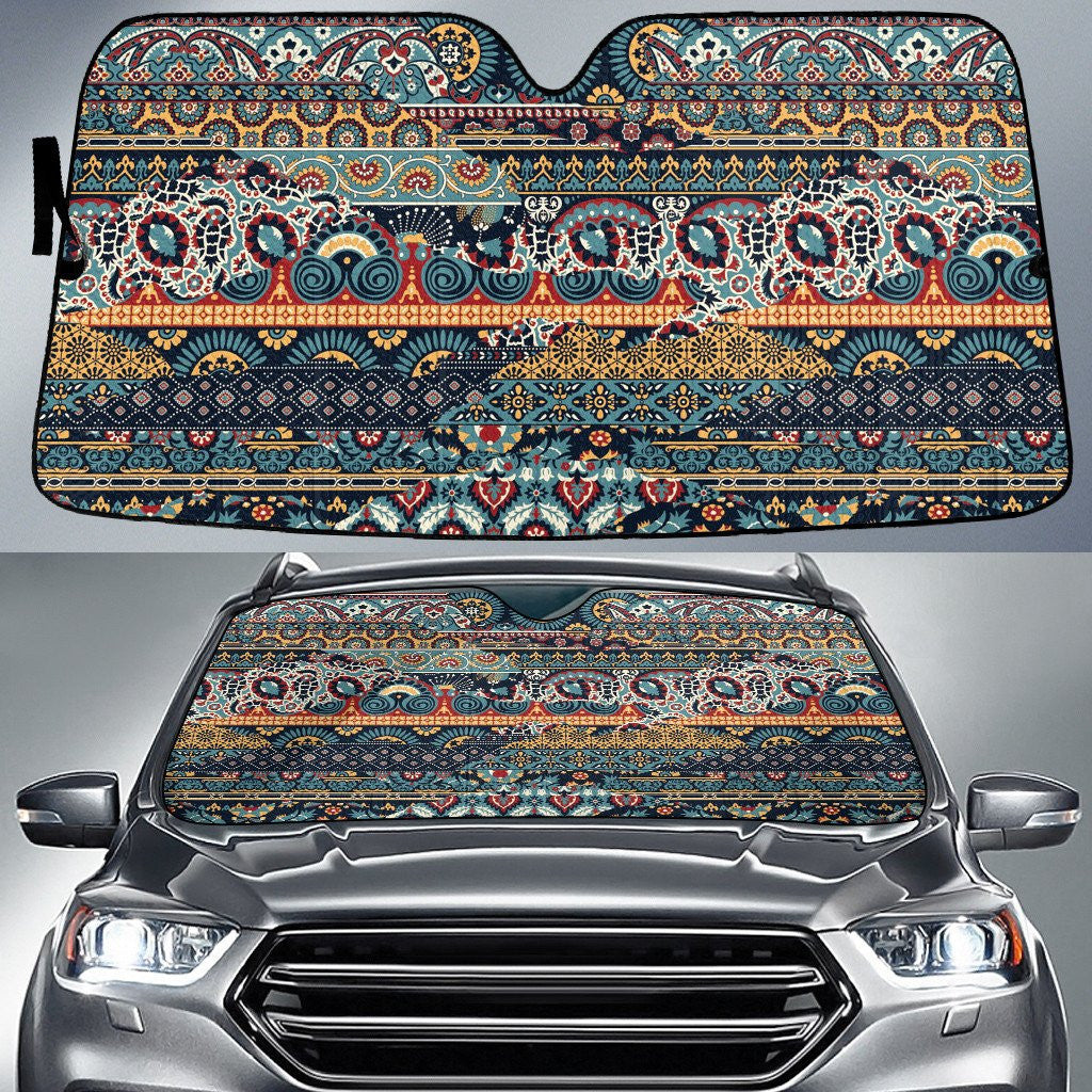 Chromatic Aztec Pattern Straight Lines Car Sun Shades Cover Auto Windshield Coolspod