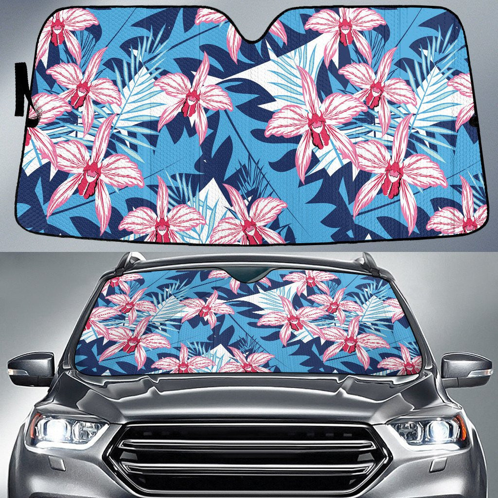 Red Scary Face Flower Classic Palm Leave Car Sun Shades Cover Auto Windshield Coolspod