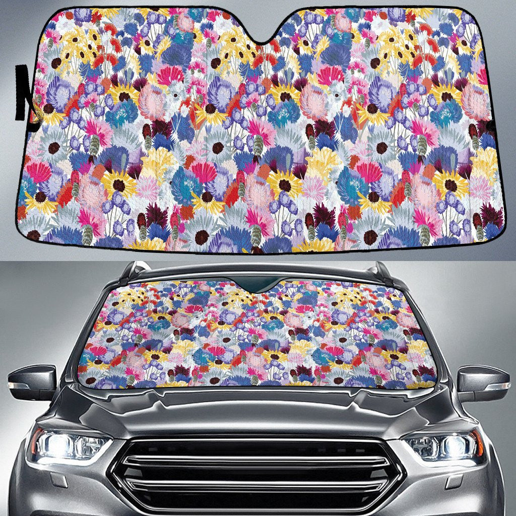 Chromatic Wildflower Forest Summer Texture Car Sun Shades Cover Auto Windshield Coolspod