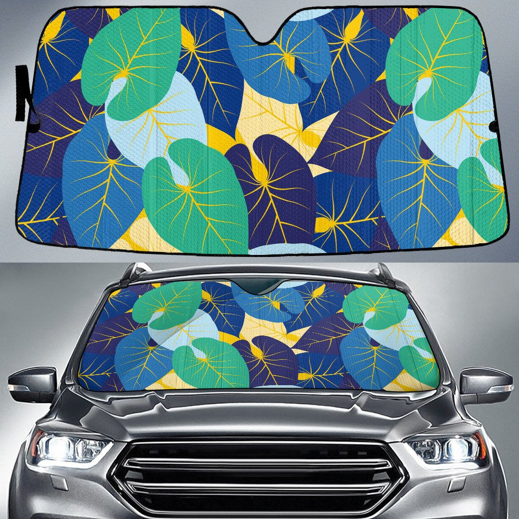 Chromatic Elephant Ears Summer Leaves Pattern Car Sun Shades Cover Auto Windshield Coolspod
