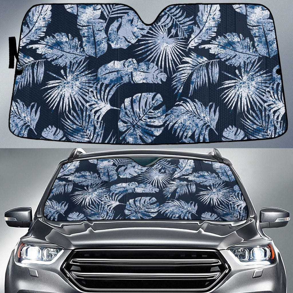 Collection Of Monstera And Classic Palm Leave Navy Theme Car Sun Shades Cover Auto Windshield Coolspod