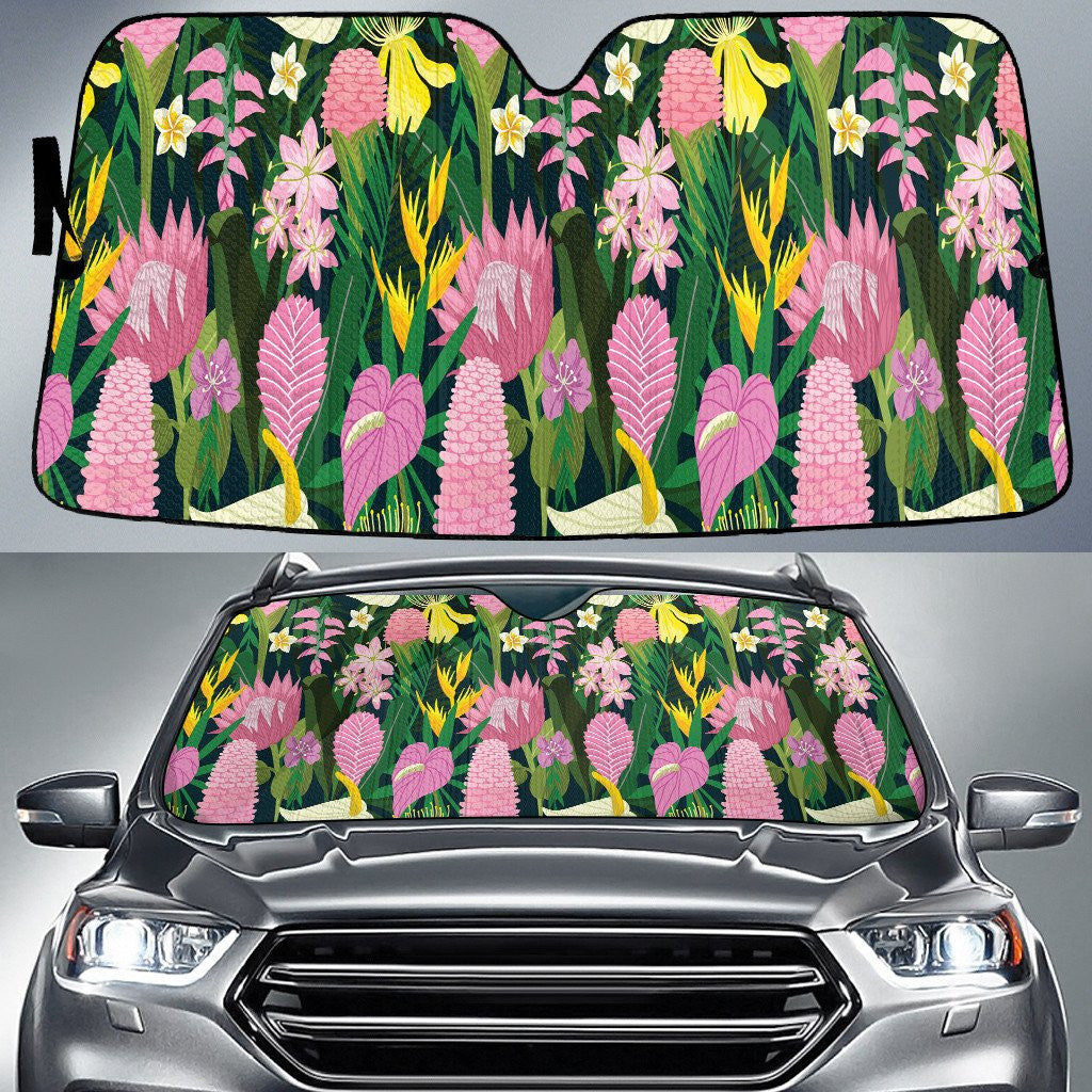 Pinky Jewel Pagoda Ginger Flower Garden Car Sun Shades Cover Auto Windshield Coolspod