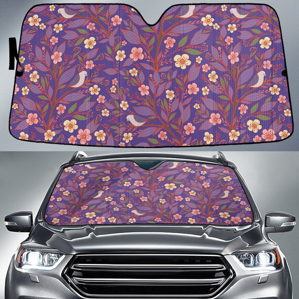 Pink Apricot Blossom Tree Spring Vibe Purple Car Sun Shades Cover Auto Windshield Coolspod