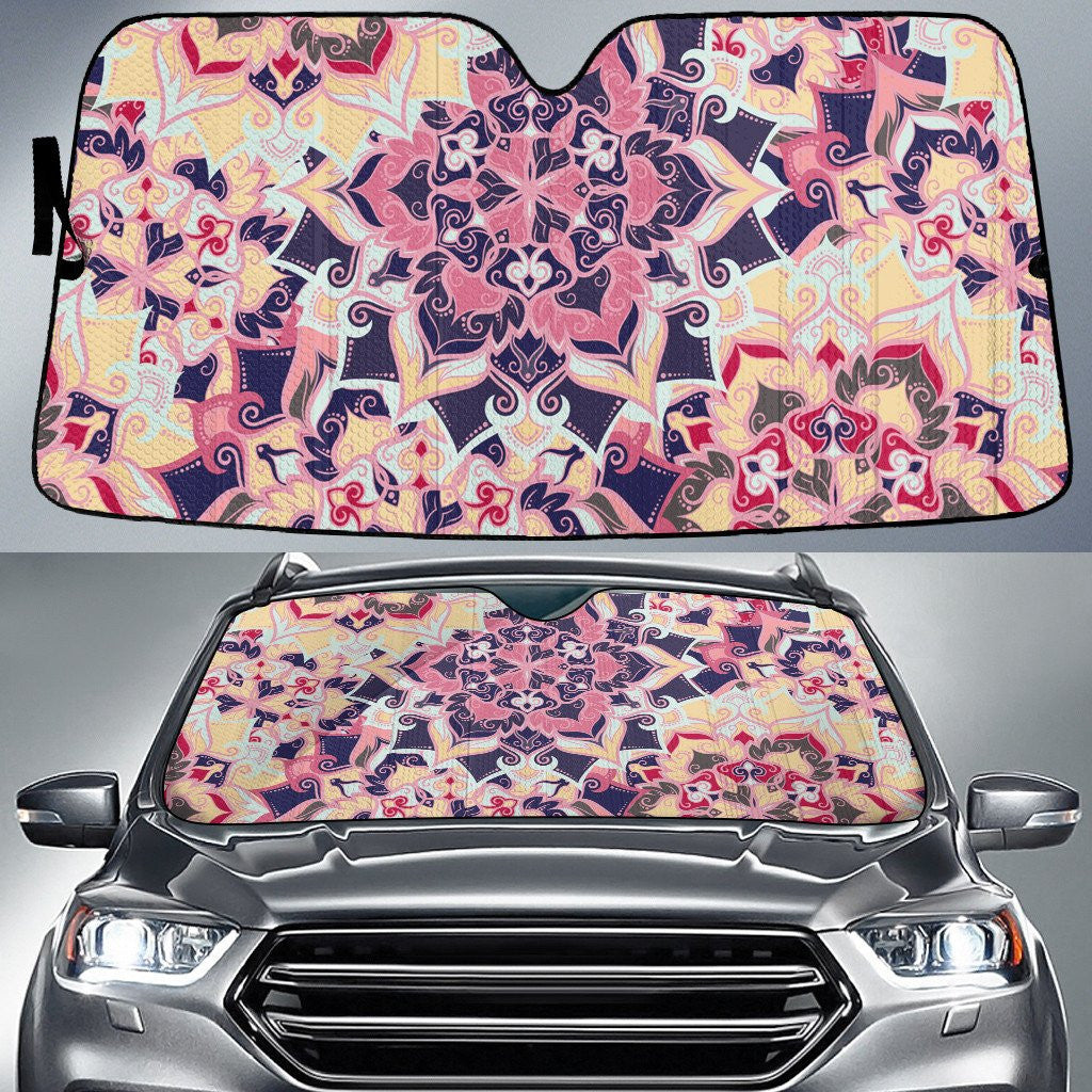 Purple And Yellow Flower Paisley Pattern Purple Tone Car Sun Shades Cover Auto Windshield Coolspod