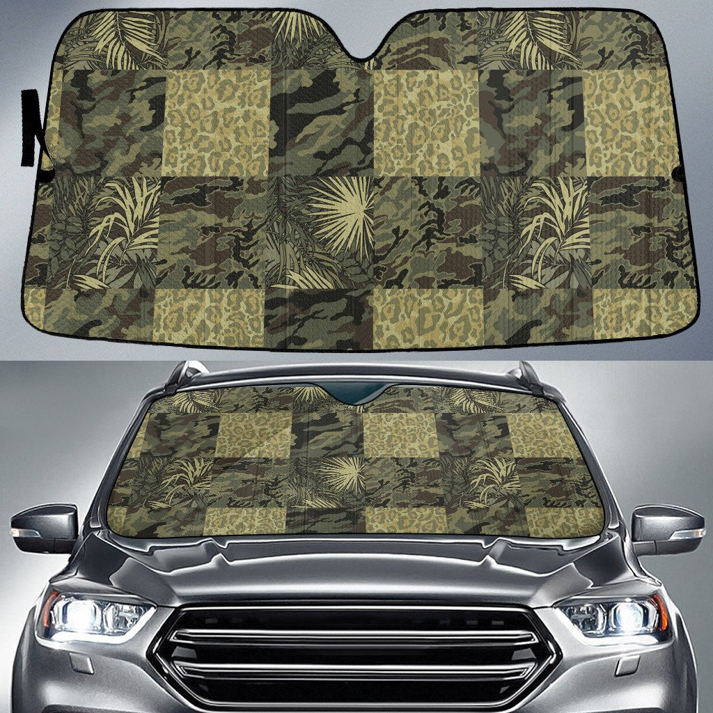 Collection Of Tropical Leaves Camoflag And Leopard Print Skin Texture Car Sun Shades Cover Auto Windshield Coolspod