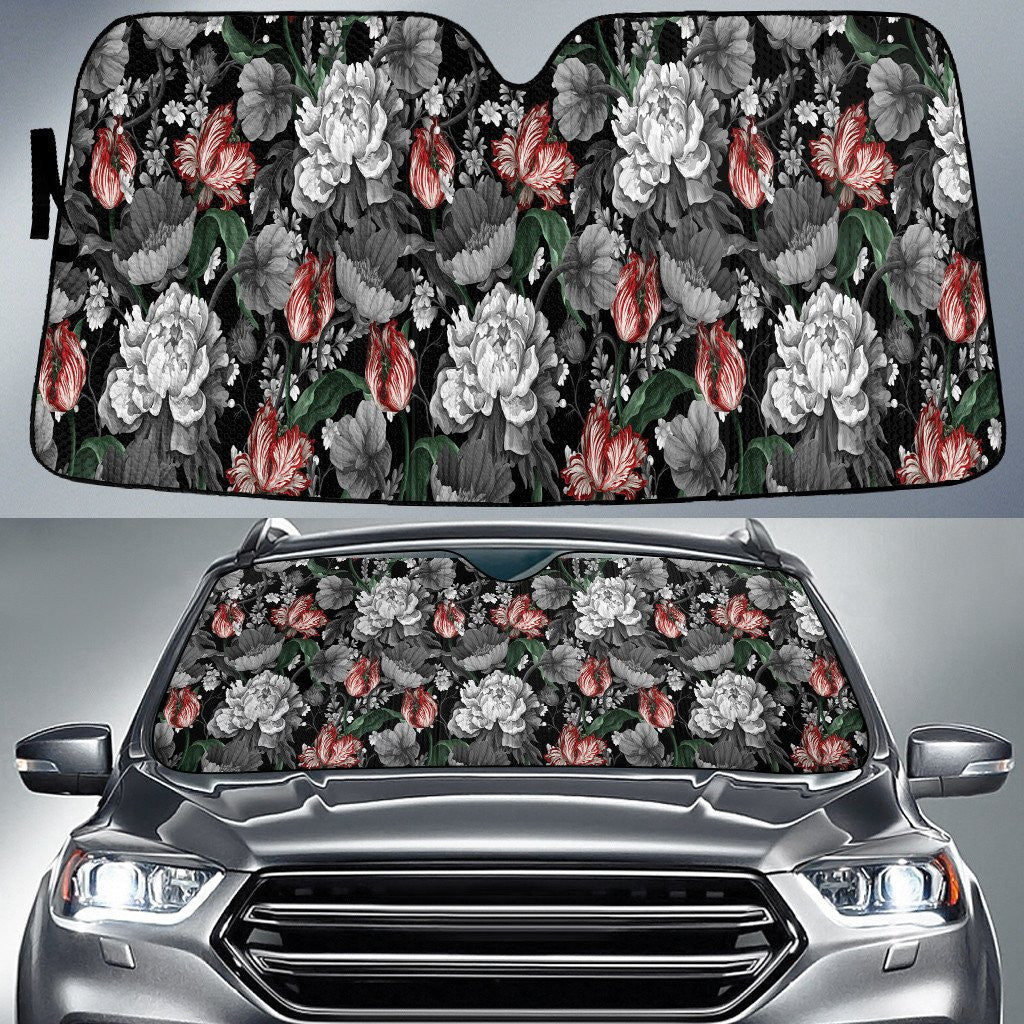 White Grey Begonias Flower All Over Print Car Sun Shades Cover Auto Windshield Coolspod