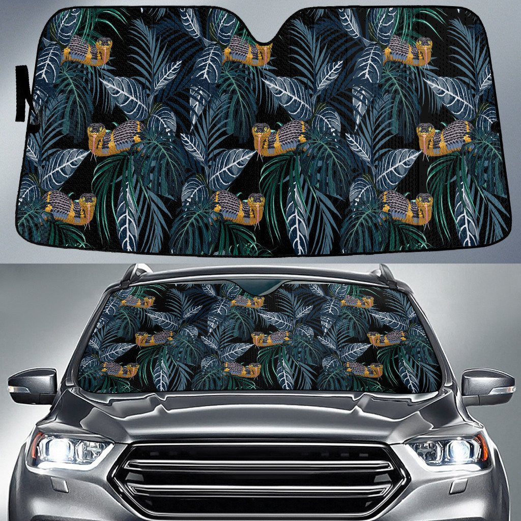Scary Snake In Tropical Leaves Car Sun Shades Cover Auto Windshield Coolspod
