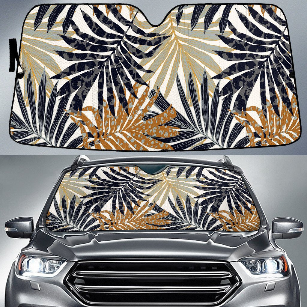 Colorful Classic Palm Leave Tropical Leave White Car Sun Shades Cover Auto Windshield Coolspod