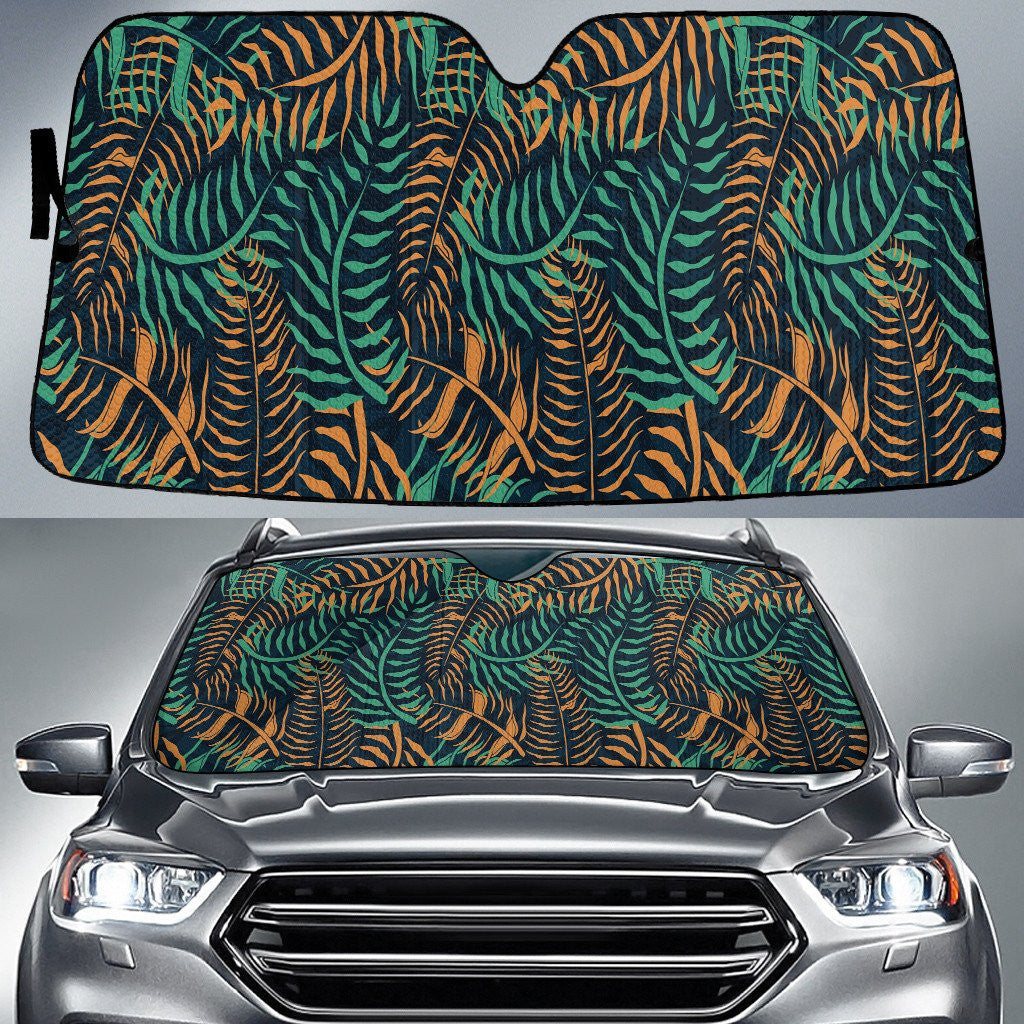 Green And Yellow Classic Acera Palm Leaves Car Sun Shades Cover Auto Windshield Coolspod
