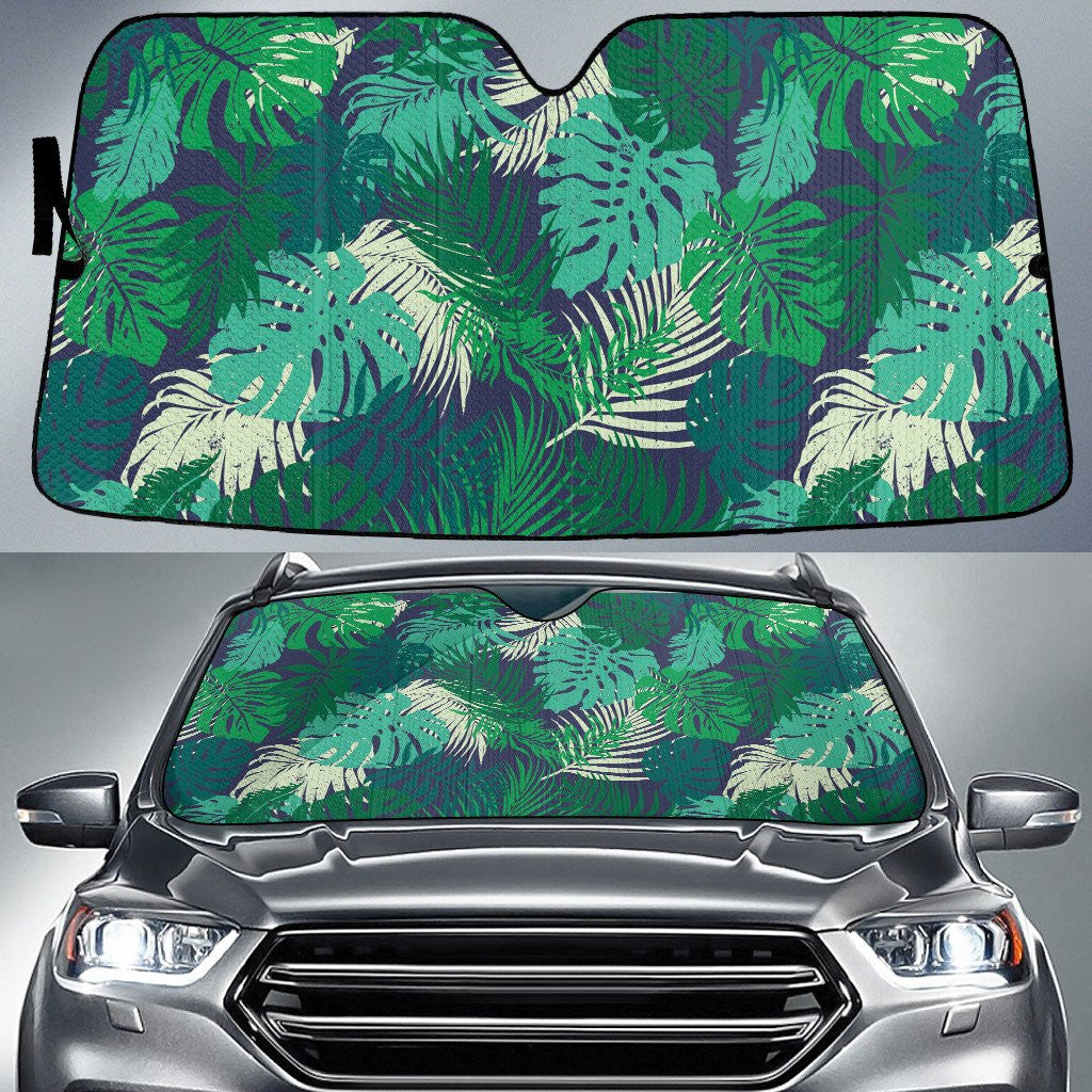Tone Of Green Monstera Leaf Tropical Leaf Car Sun Shades Cover Auto Windshield Coolspod