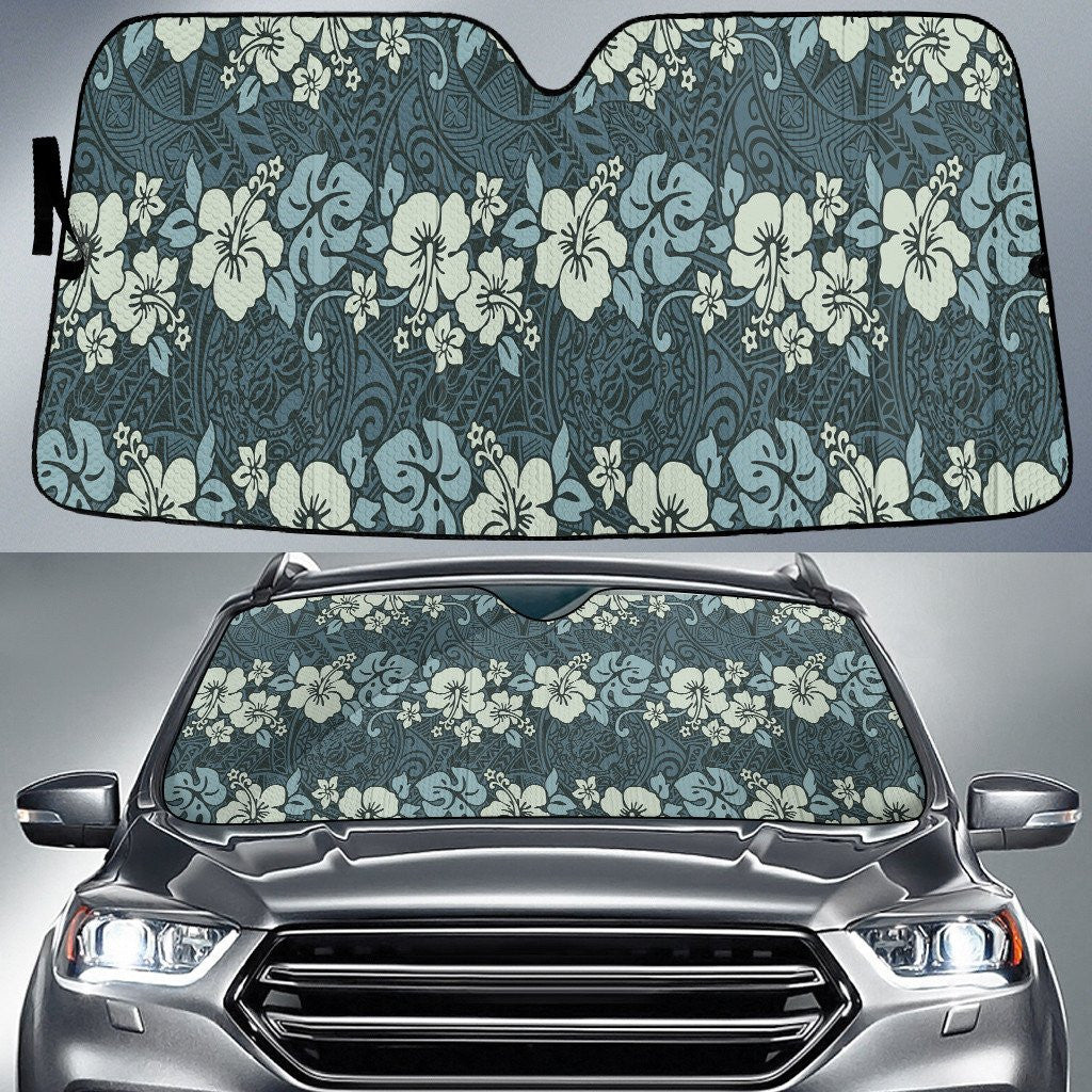 Chinese Hibiscus Flower And Monstera Leaf Paisley Pattern Car Sun Shades Cover Auto Windshield Coolspod