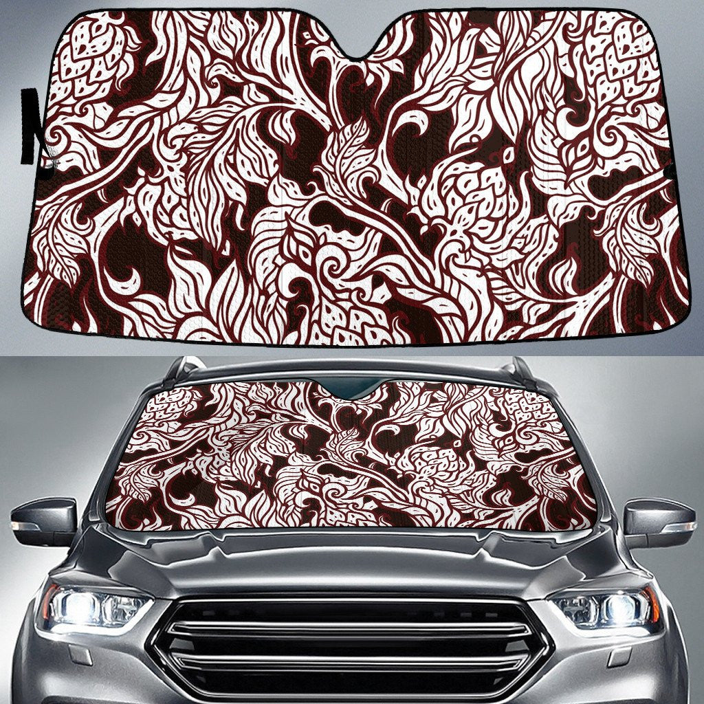 Tone Of Brown Vintage Flower Pattern Illustration Theme Car Sun Shades Cover Auto Windshield Coolspod