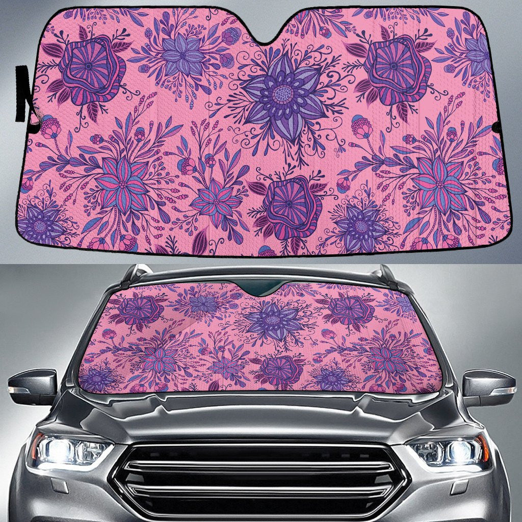 Pink Print Lotus Flower All Over Print Car Sun Shades Cover Auto Windshield Coolspod