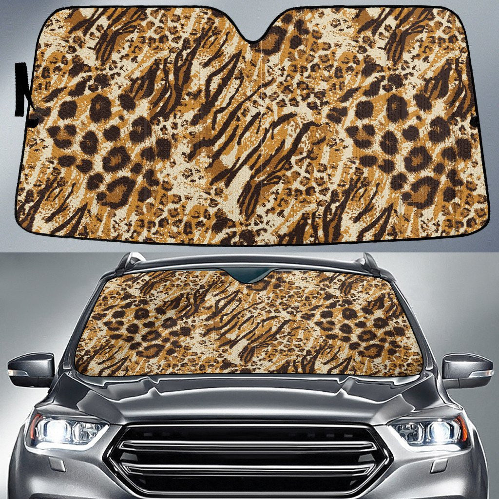 Tone Of Brown Classic Leopard And Zebra Skin Texture Car Sun Shades Cover Auto Windshield Coolspod
