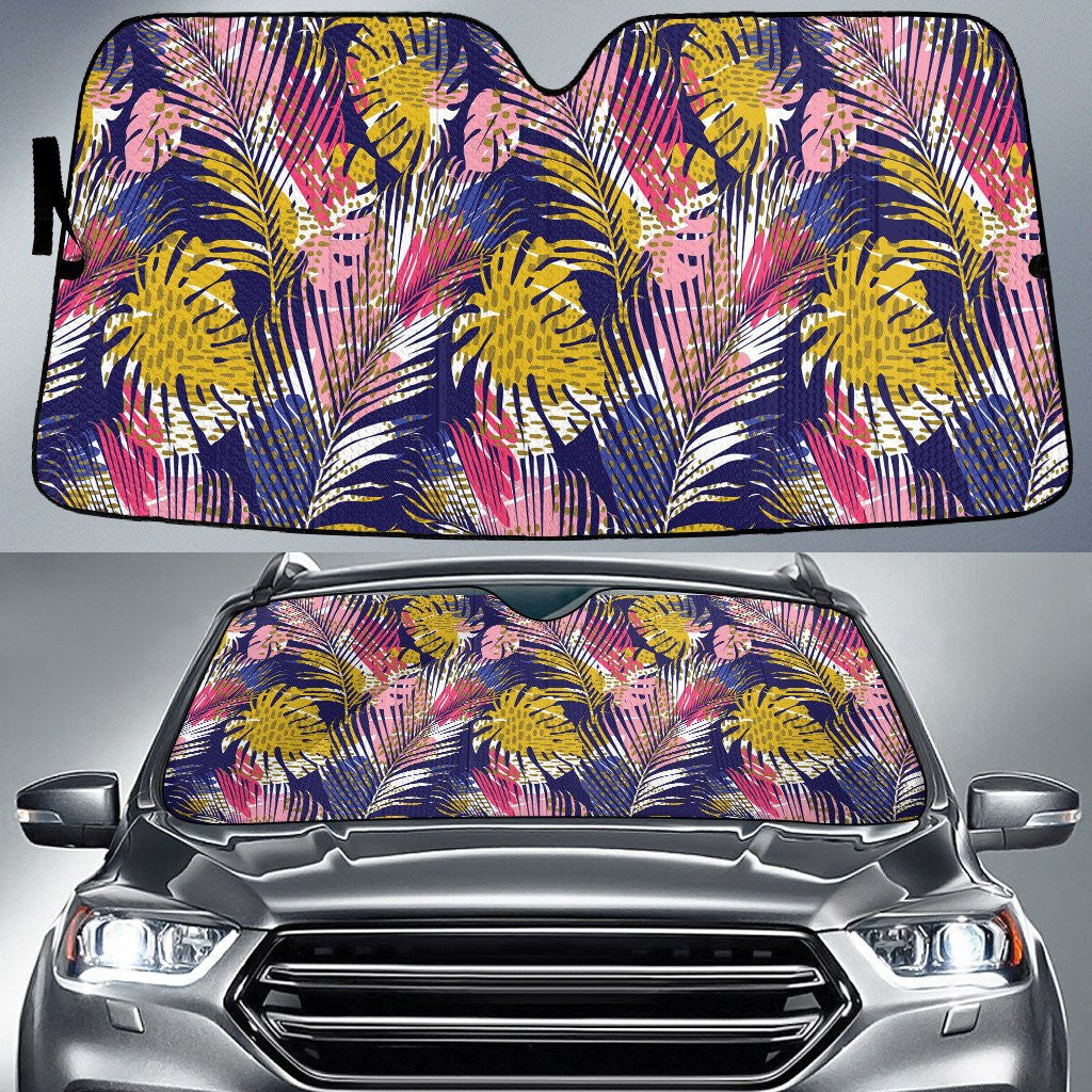 Artistic Classic Coconut Palm Leaves Pink Tone Car Sun Shades Cover Auto Windshield Coolspod